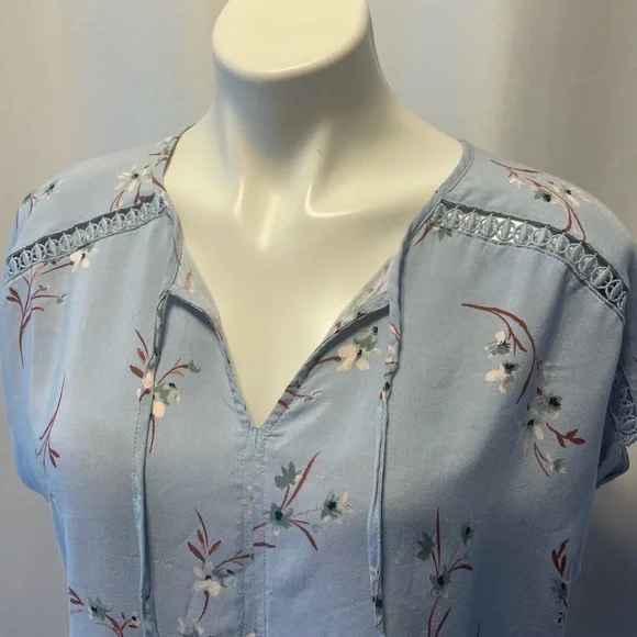 Como Vintage Women's Floral Boho Short Sleeve Top - Picture 7 of 9
